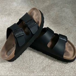 Birkenstock (papillio) platform sandals/slides black size 39